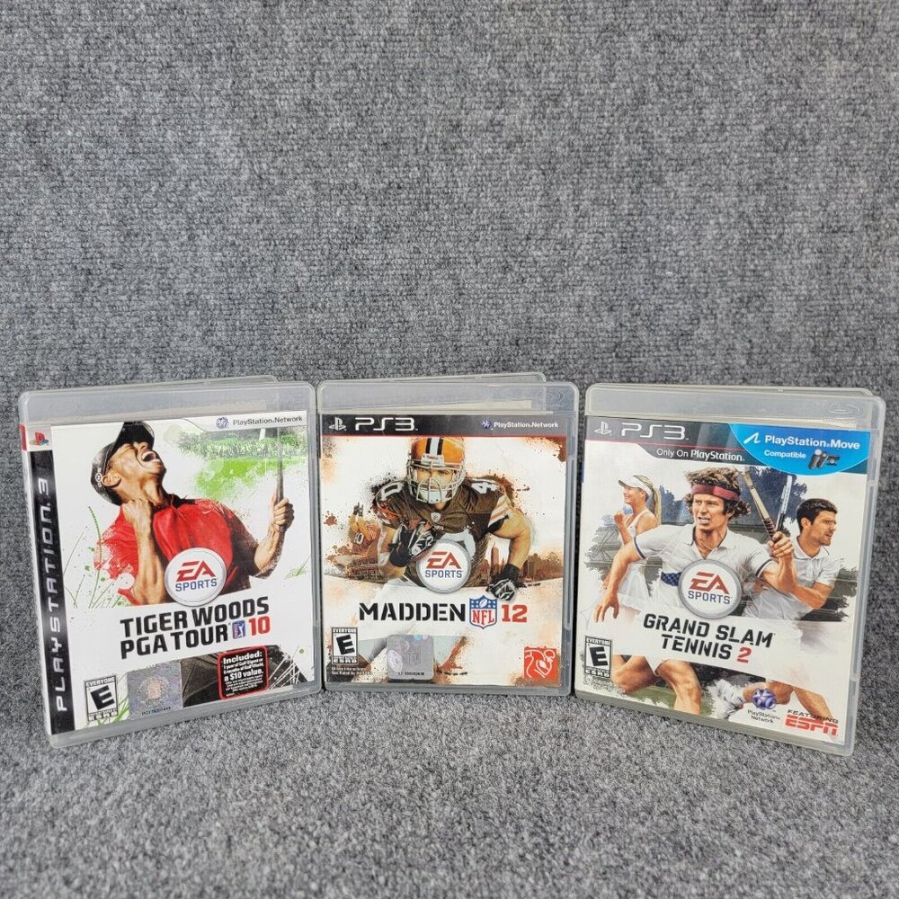 Playstation 3 PS3 Video Games Bundle Lot of 3 Madden 12 PGA Tour 10 Grand Slam